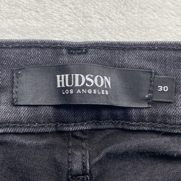 Hudson Blake Slim Straight Fit Twill Denim Jeans (Black) - Picture 14 of 16